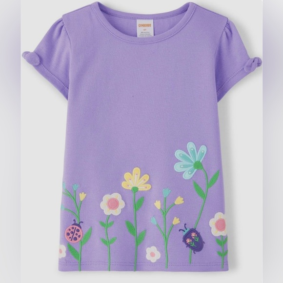 Gymboree Other - Gymboree Embroidered Garden Tie Sleeve Top - Backyard Explorer, Violet 3T